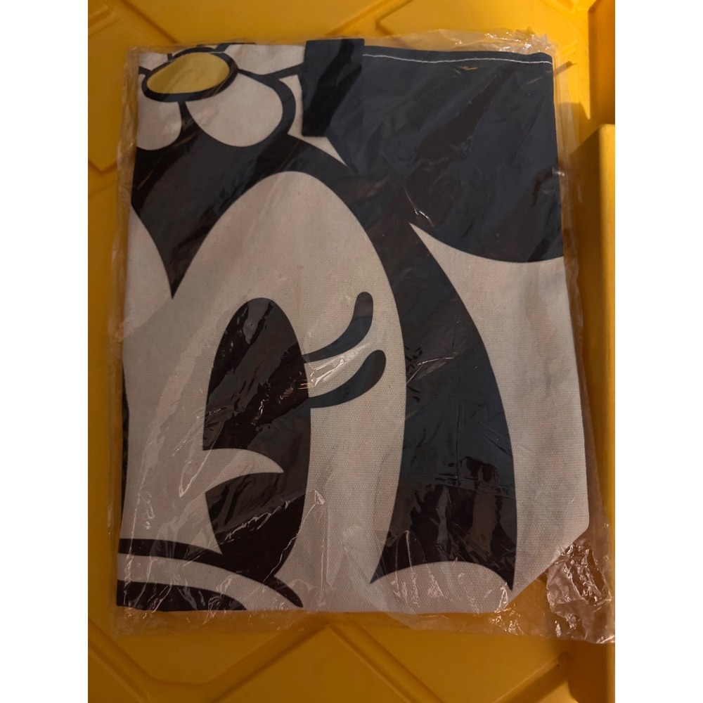 Disney Mickey and Minnie Mouse Canvas Tote Bag Black White Red